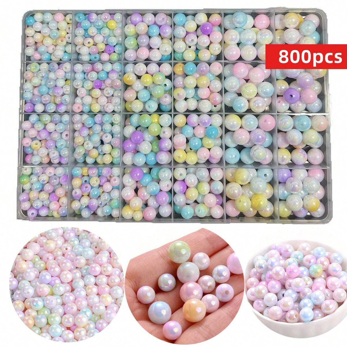 Men'S Accessories Jewelry Bracelet - 800pcs/24 grid set box 6mm/8mm/10mm cute