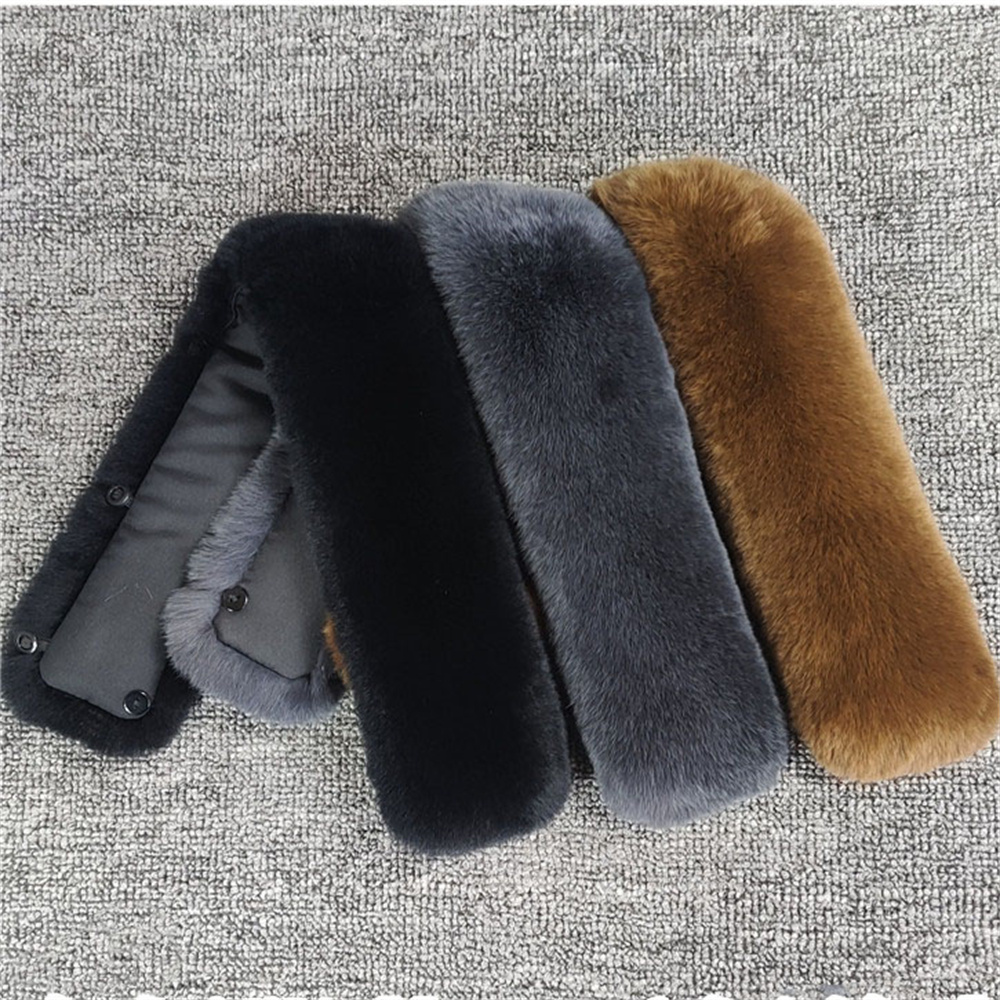 Men Accessories For Neck - Winter Rex Rabbit Fur Collar Fashion