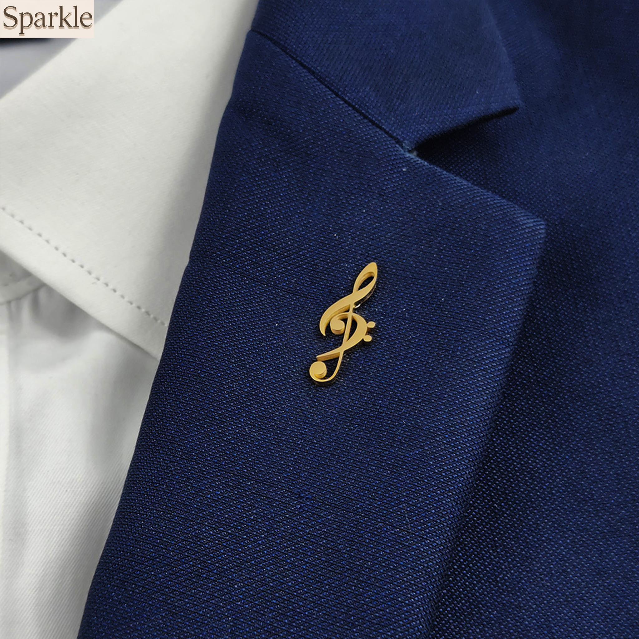 Men'S Accessories Gift Set Branded - Men's Hollow Gold-Plated Musical Symbol Collar