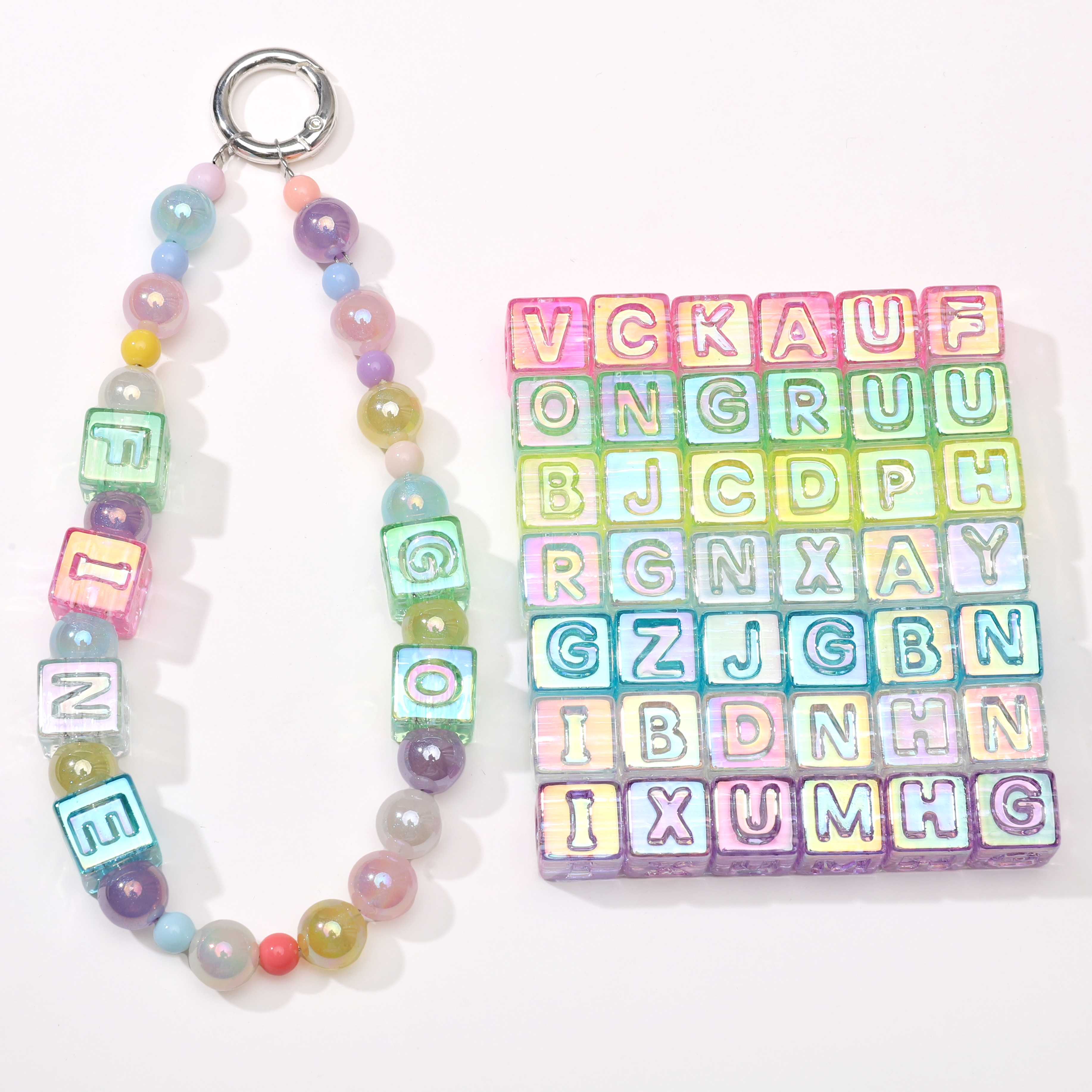 10Pcs beading Colorful Clear L - огляд і ціна Men'S Accessories Jewelry Bracelet