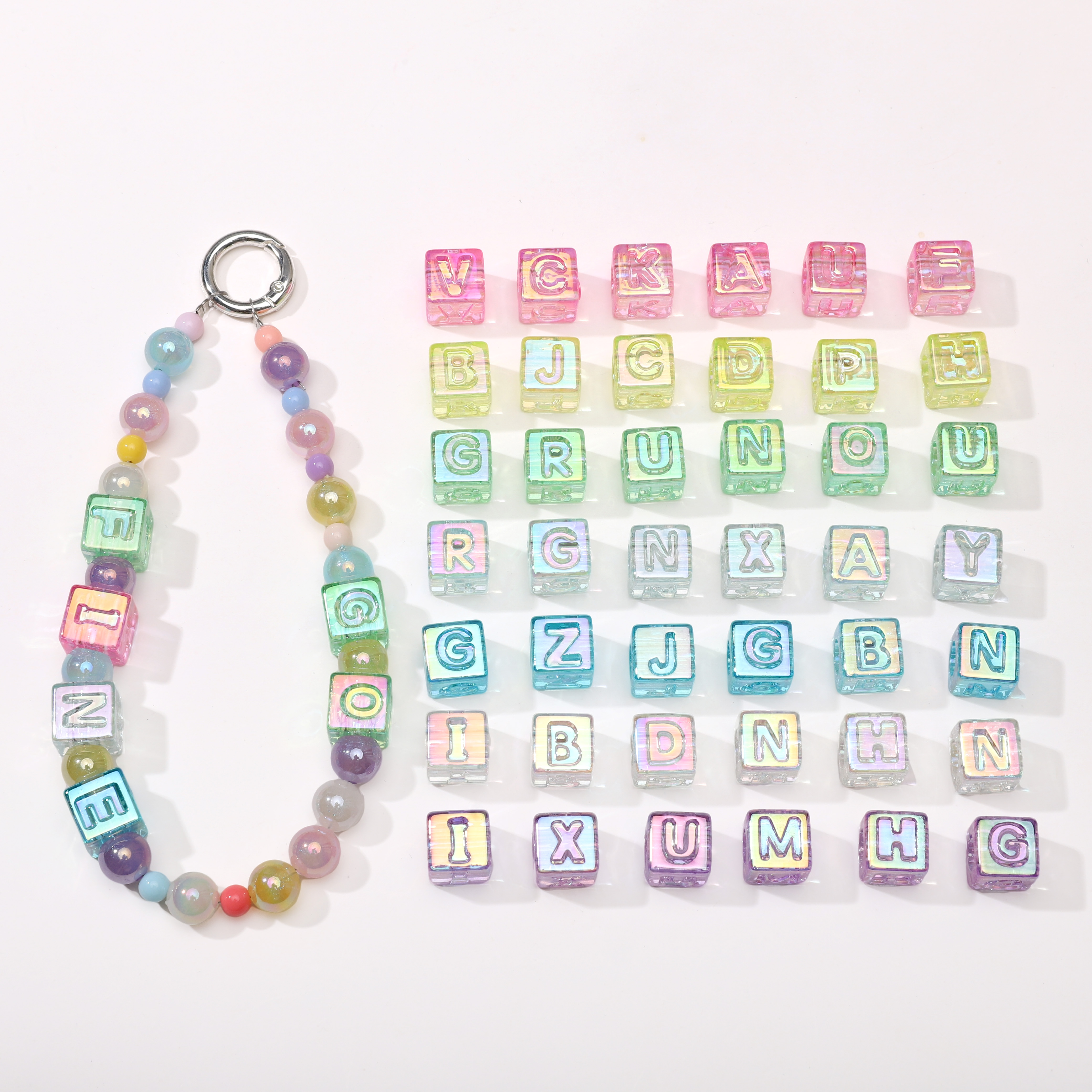 10Pcs beading Colorful Clear L - огляд і ціна Men'S Accessories Jewelry Bracelet