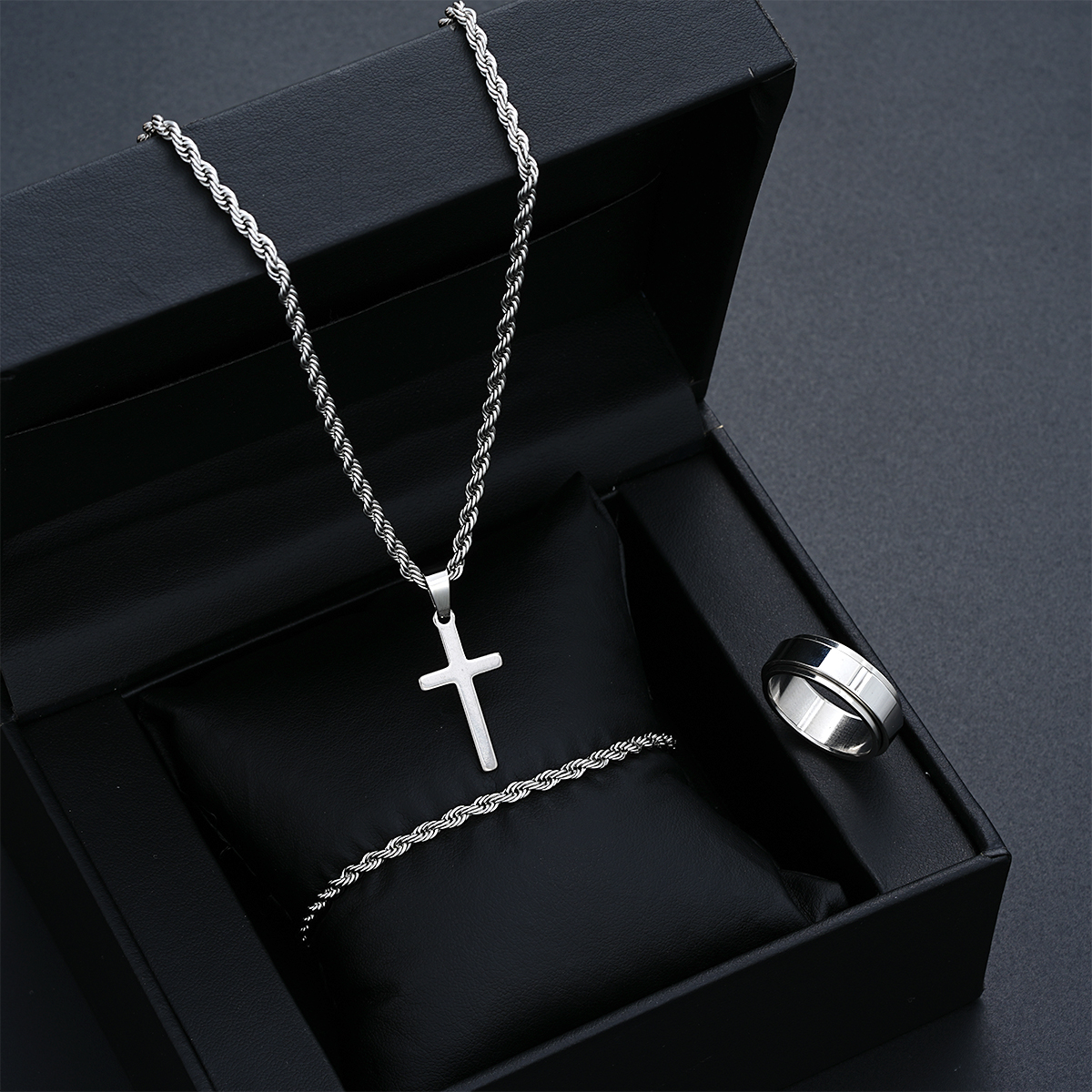 Unisex Stainless Steel Cross J - огляд і ціна Men Accessories Combo Gift