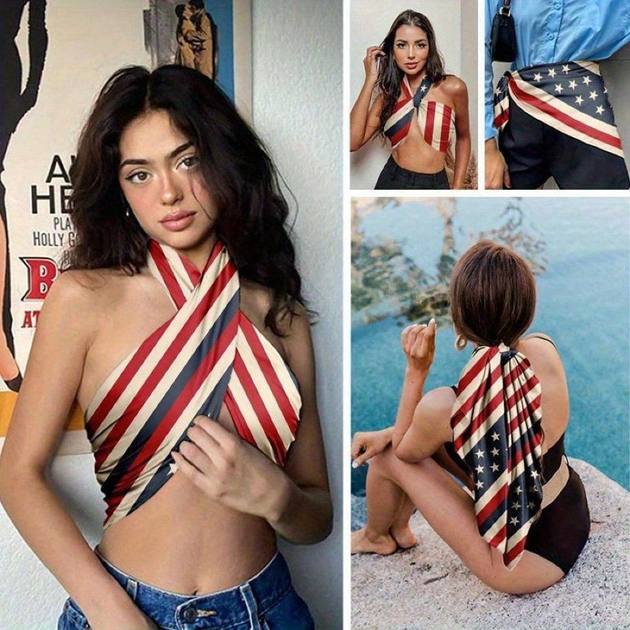 1pc Patriotic Striped Star Hea - огляд і ціна Men Accessories For Neck