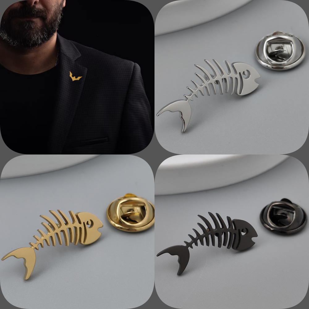 Creative fish bone gold-plated - огляд і ціна Men'S Accessories Gift Set Branded