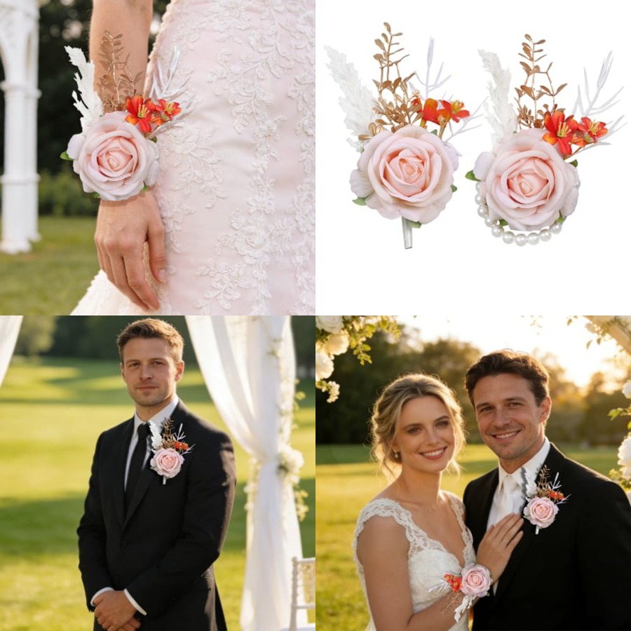 Pink Wrist Corsage and Boutonn - огляд і ціна Men Accessories For Wrist