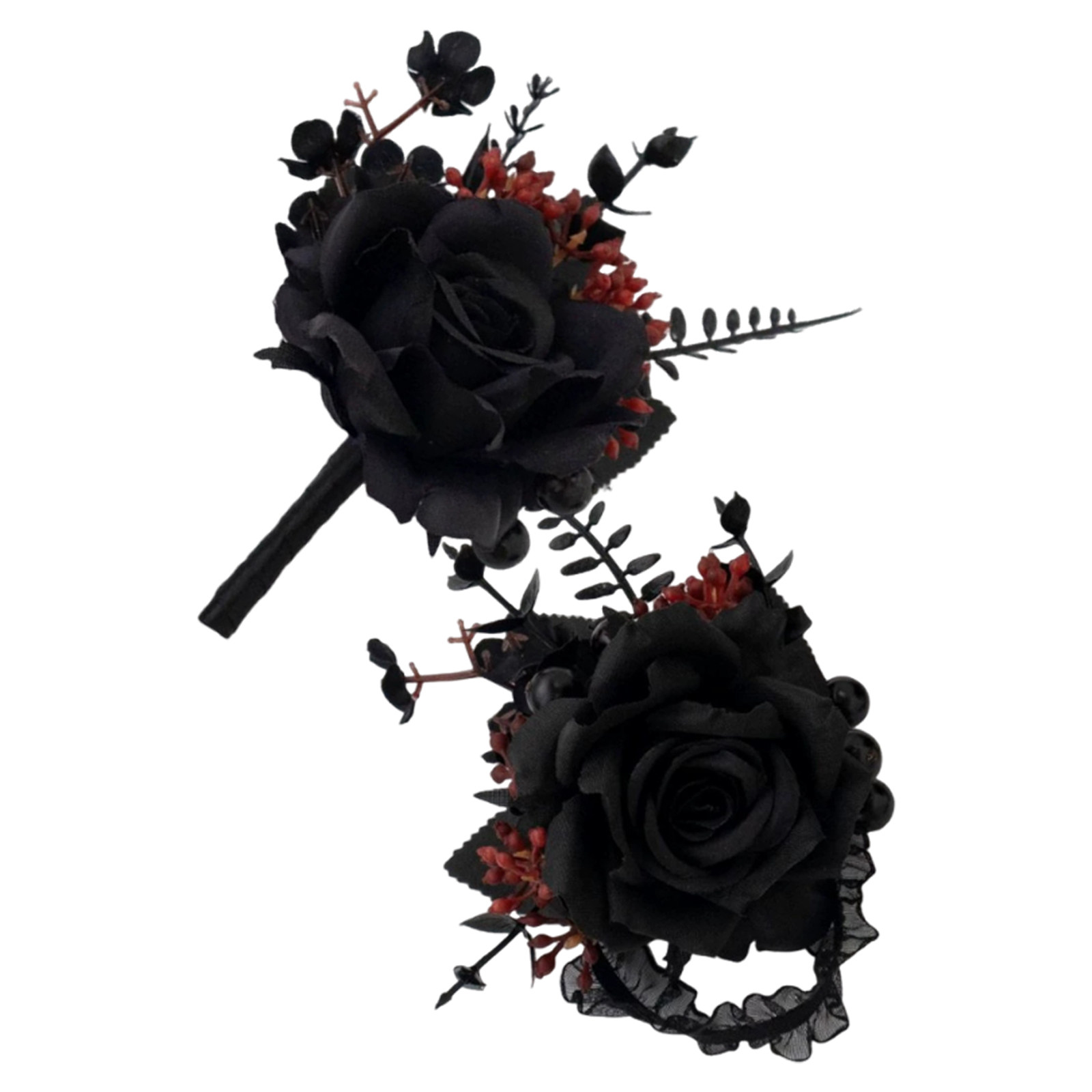 1Set Black Rose Wrist Corsage  - огляд і ціна Men Accessories For Wrist