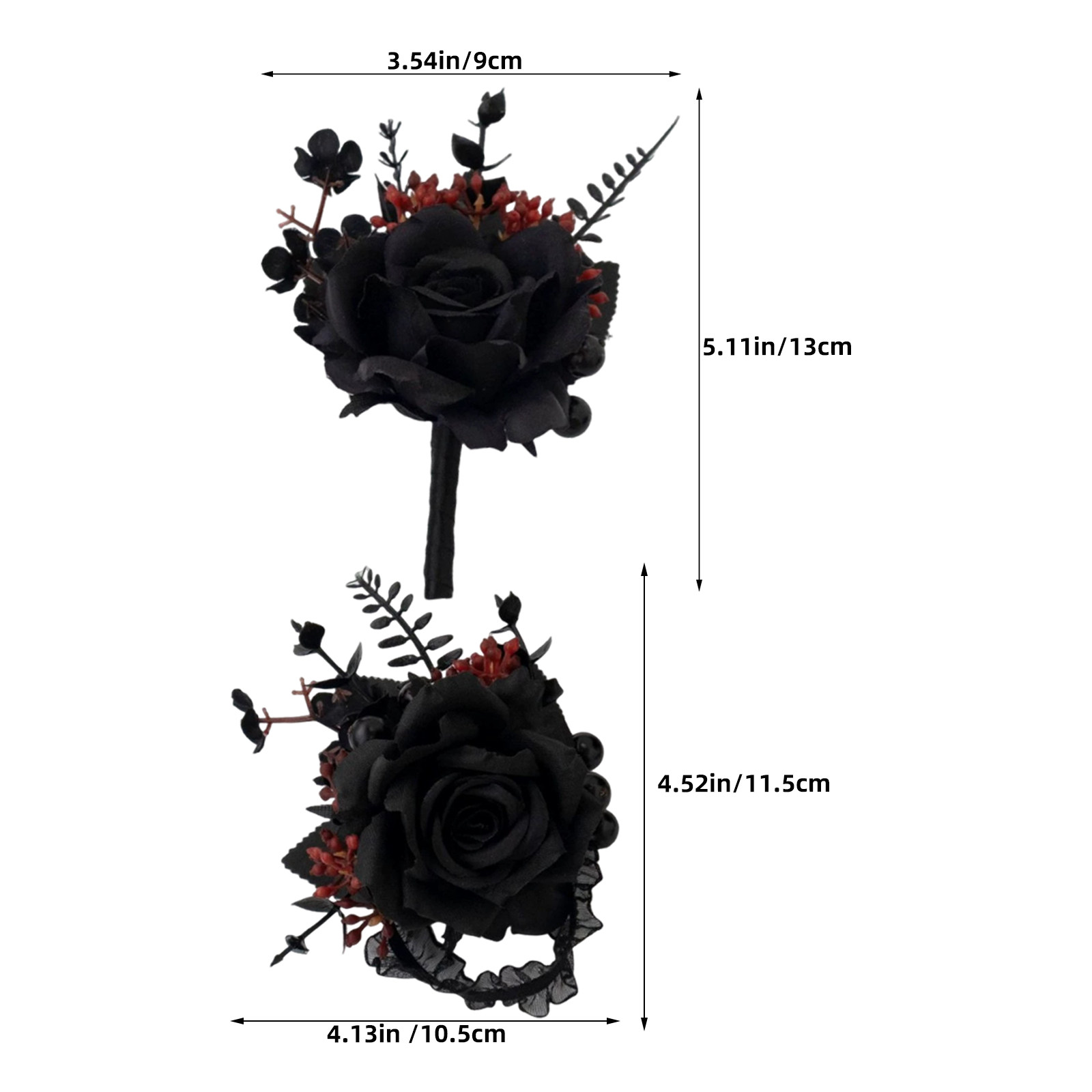 1Set Black Rose Wrist Corsage  - огляд і ціна Men Accessories For Wrist