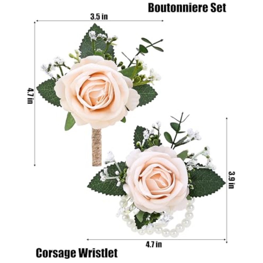 2Pcs Champagne Wrist Corsage a - огляд і ціна Men Accessories For Wrist