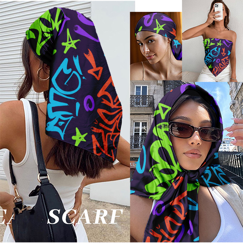 90x90cm Colorful Graffiti Squa - огляд і ціна Men Accessories For Neck