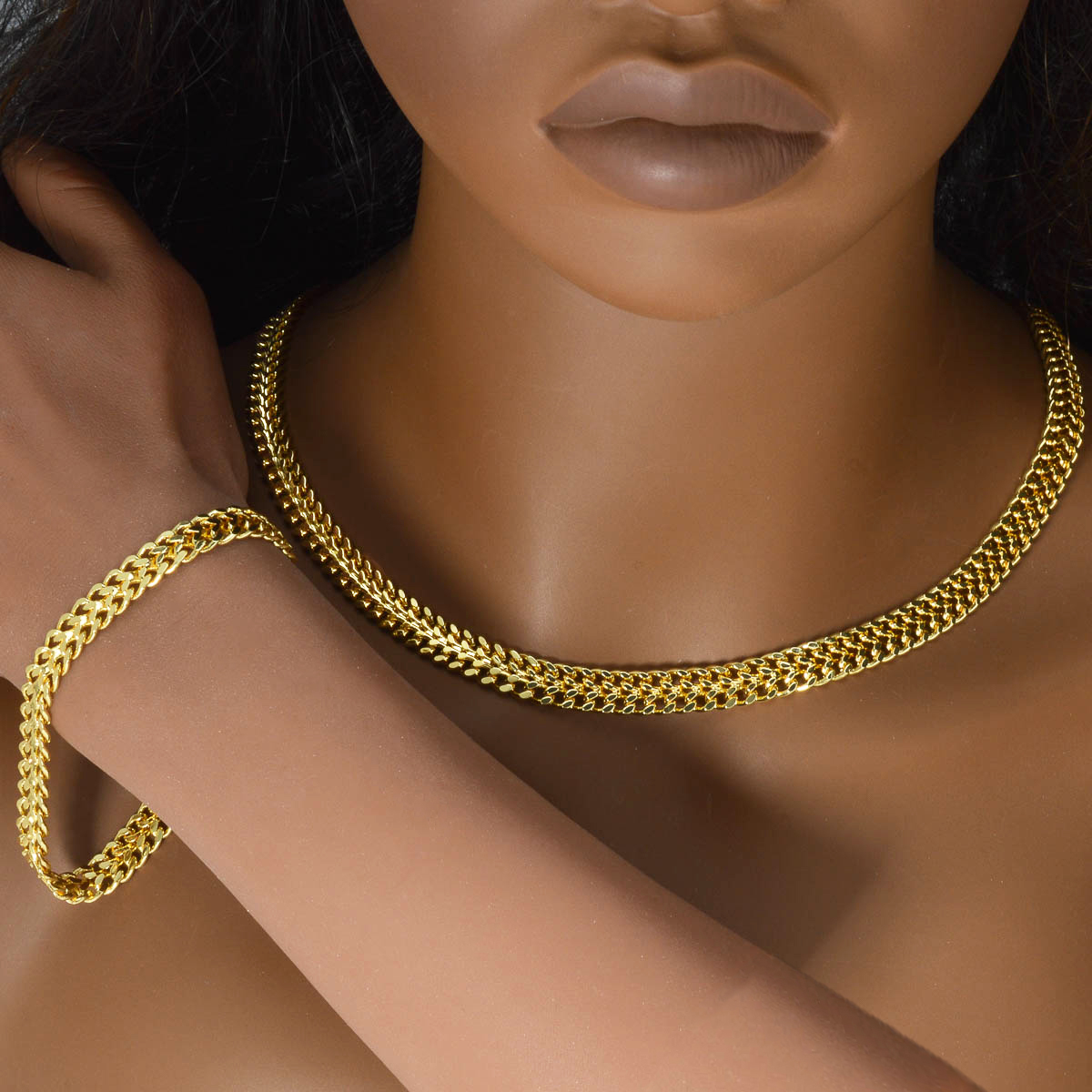 Curb Chain Jewelry Set 14K Gol - огляд і ціна Men Accessories Combo Gift
