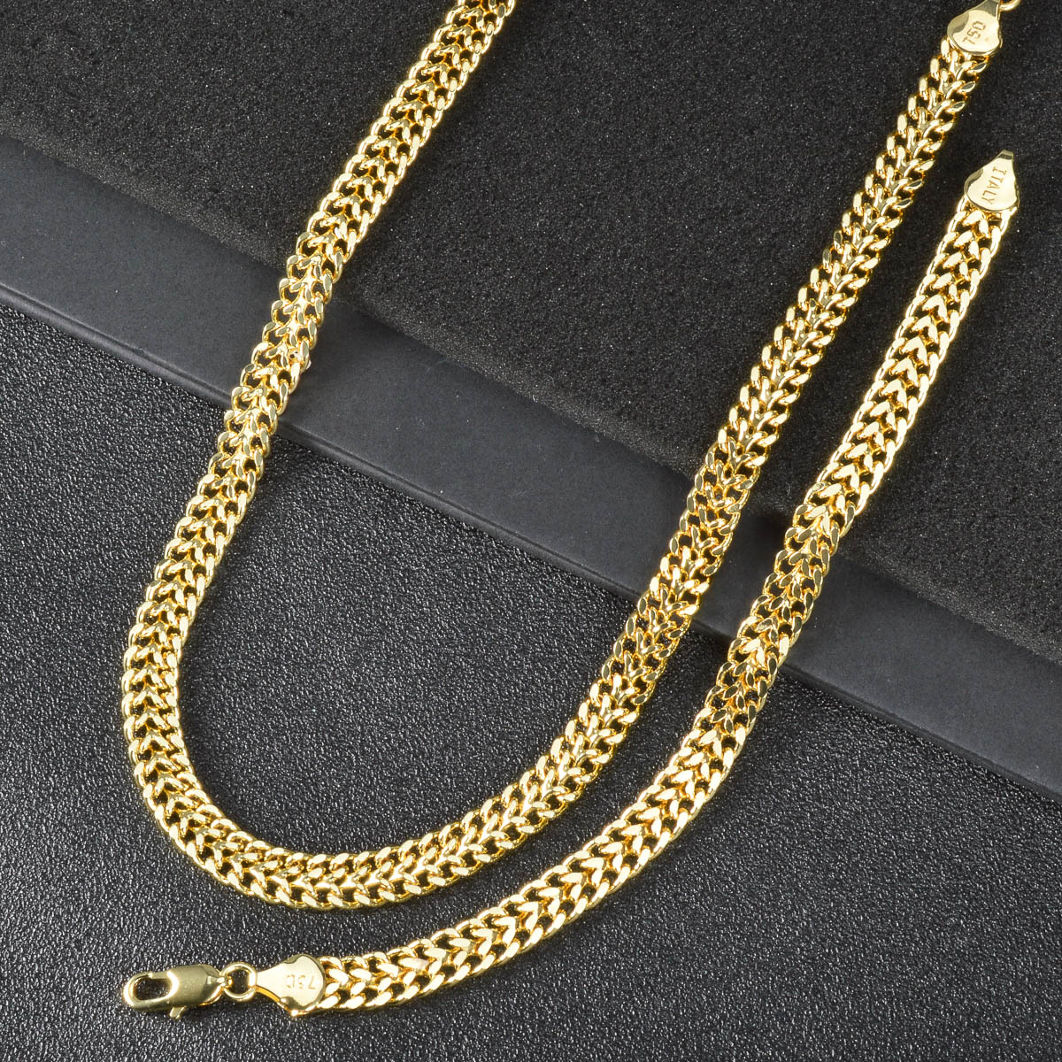 Curb Chain Jewelry Set 14K Gol - огляд і ціна Men Accessories Combo Gift