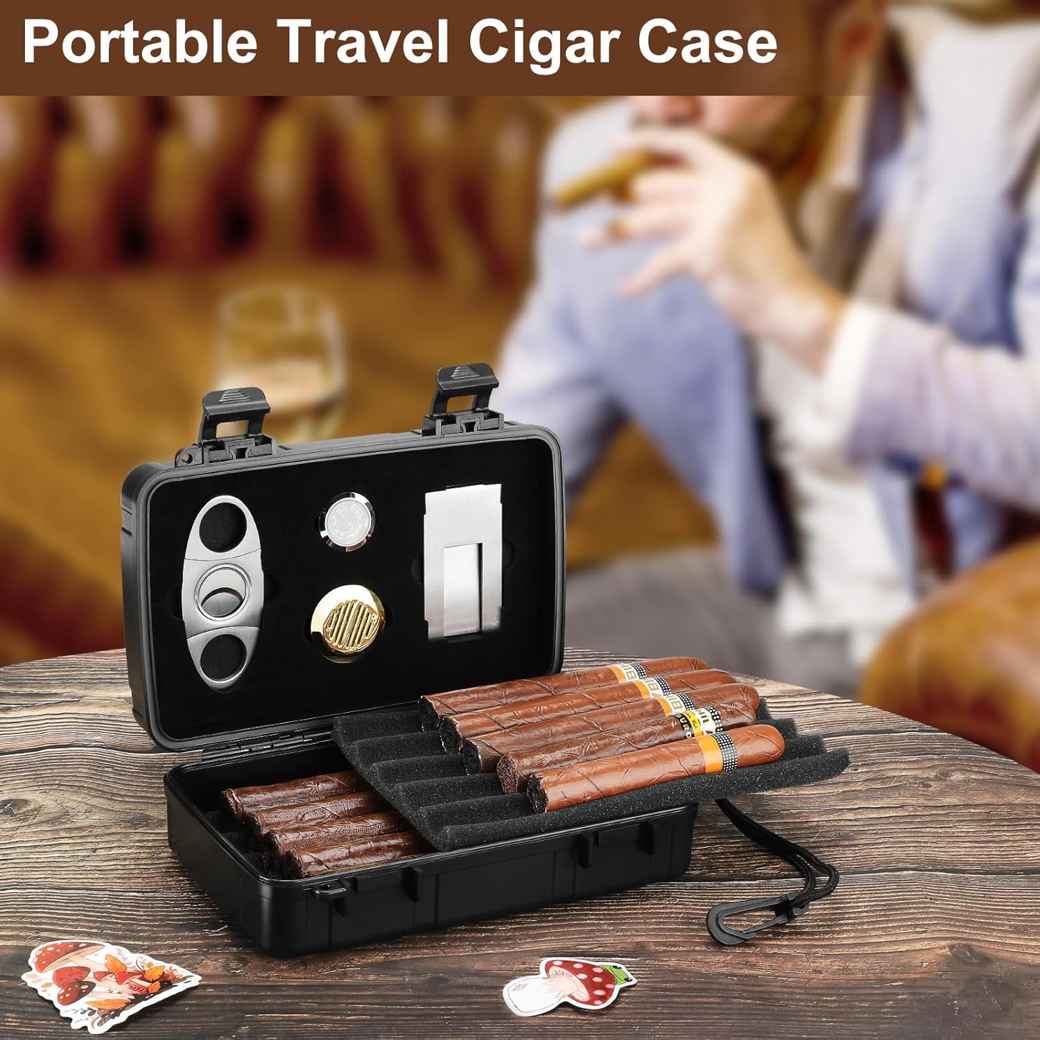 Portable Cigar Humidor Holds 1 - огляд і ціна Men Accessories Usa