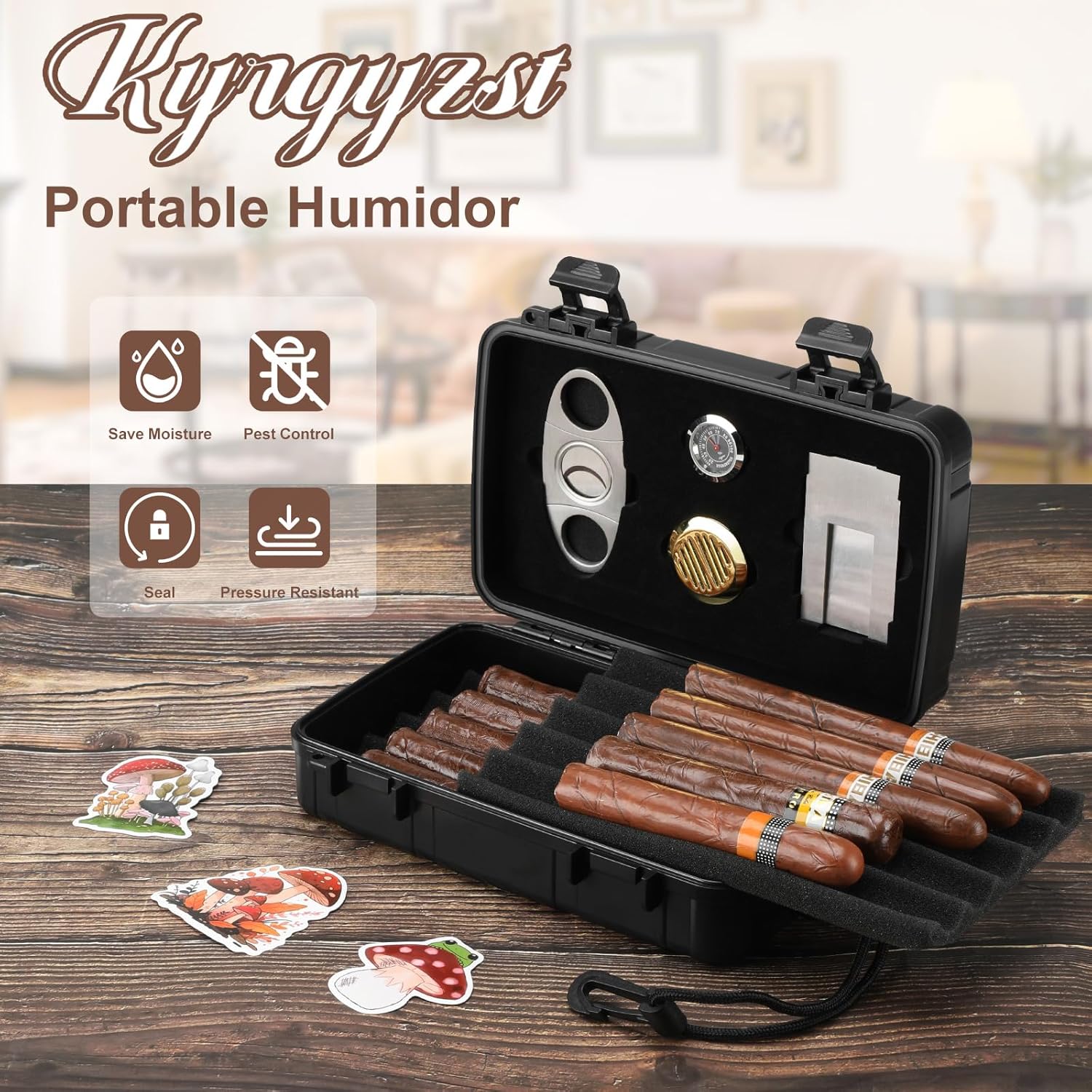 Portable Cigar Humidor Holds 1 - огляд і ціна Men Accessories Usa