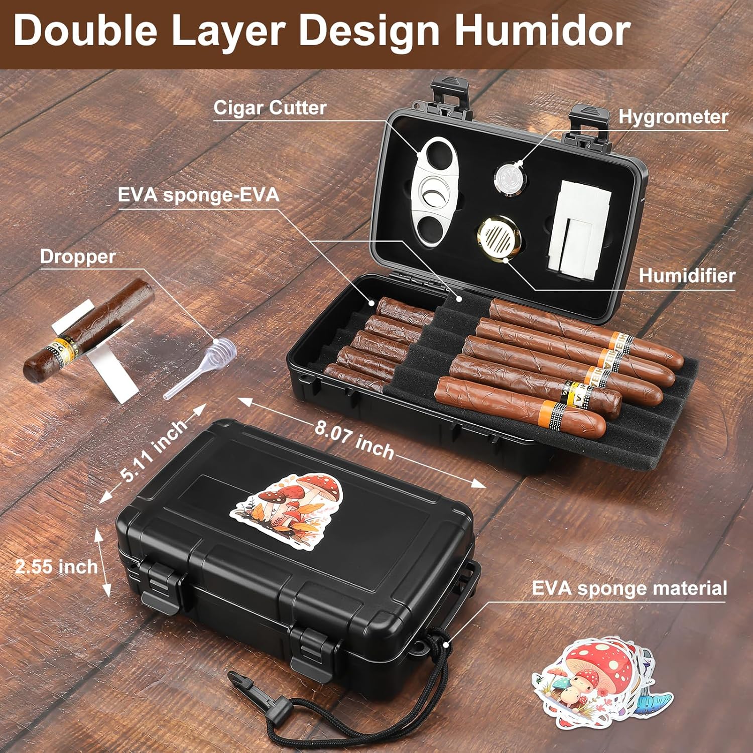 Portable Cigar Humidor Holds 1 - огляд і ціна Men Accessories Usa